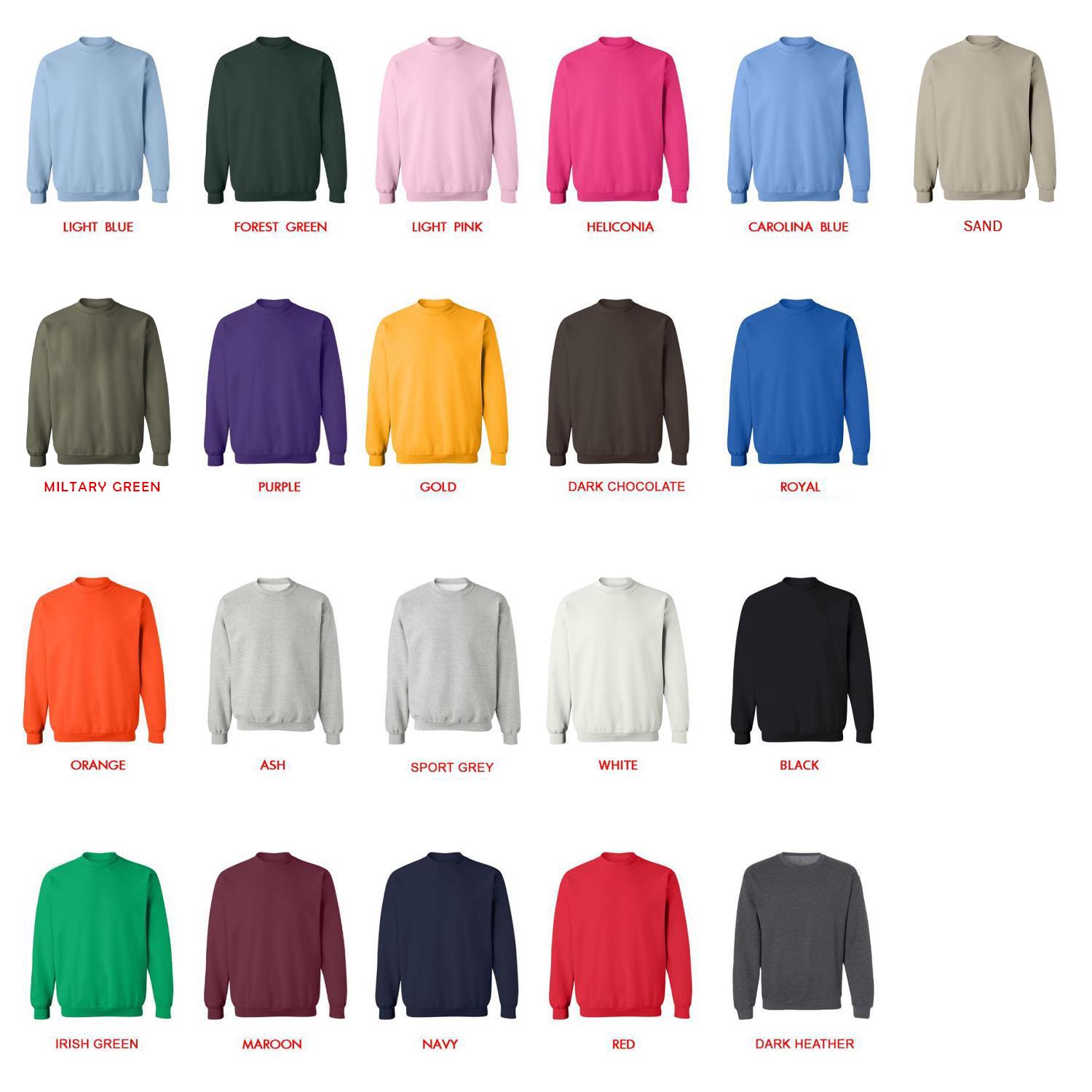 sweatshirt color chart - Toriko Store