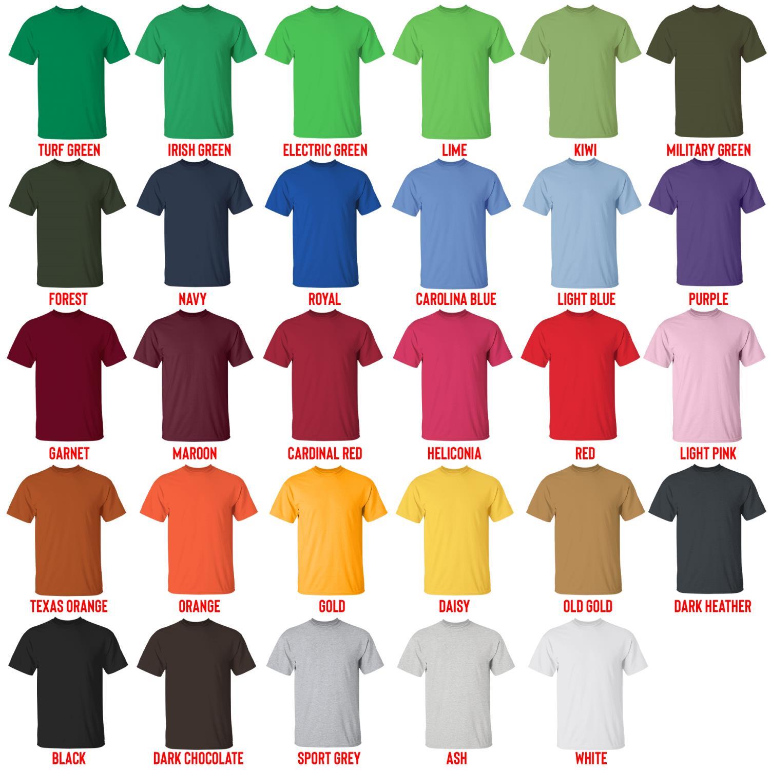 t shirt color chart - Toriko Store