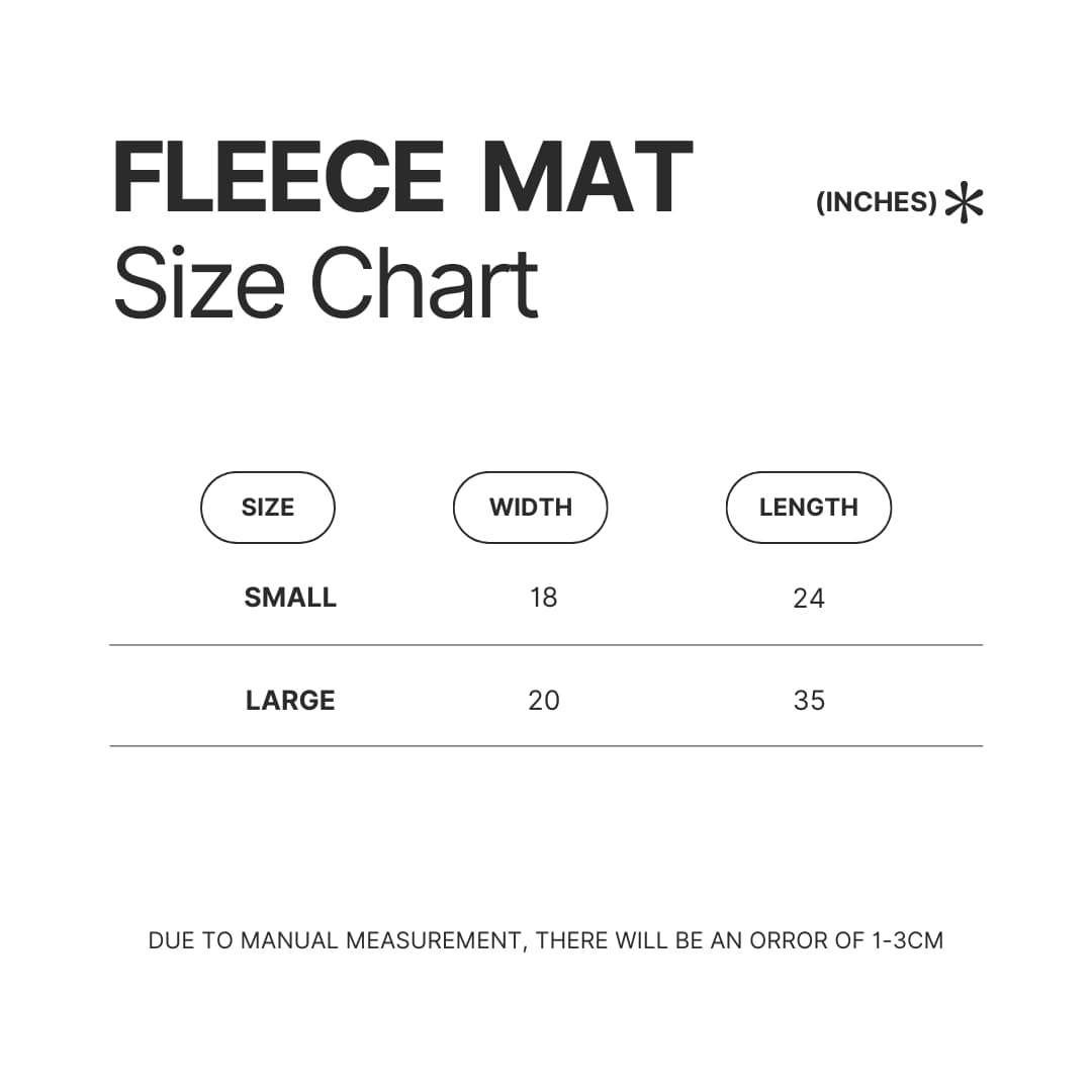 Fleece Mat Size Chart - Toriko Store