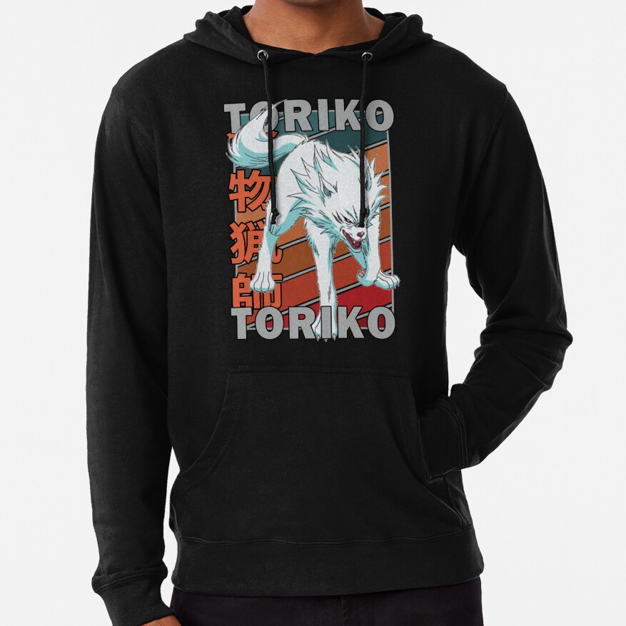 Terry Cloth Toriko Retro Stripe Design Hoodie