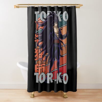 Midora Toriko Retro Stripe Design Shower Curtain
