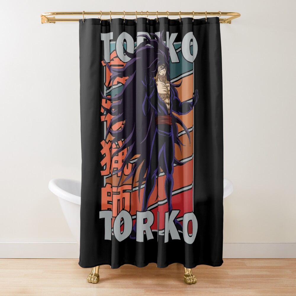 Midora Toriko Retro Stripe Design Shower Curtain
