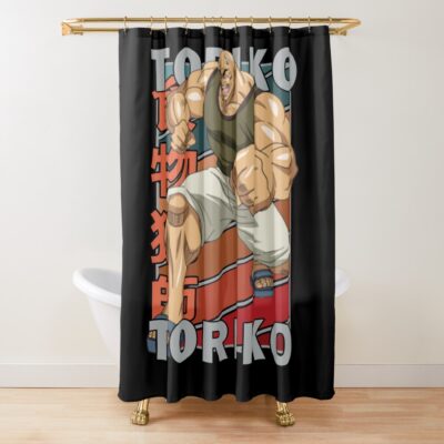 Mansam Toriko Retro Stripe Design Shower Curtain